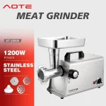 EU Plug Household Electric Meat Grinder Stainless Steel Mincer Sausage Stuffer Food Processor