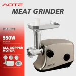 EU Plug Household Electric Meat Grinder, Multifunctional Stainless Steel Sausage Stuffer Electric Mincer for Minced Meat Processing