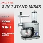 Household 6L Three-in-One Stand Mixer, Automatic Multifunctional Dough Kneader with Meat Grinder, Sausage Maker and Juicer Function