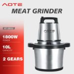 10L High Power Large Capacity Meat Grinder, Pure Copper Motor Stainless Steel Household Electric Food Processor Blender